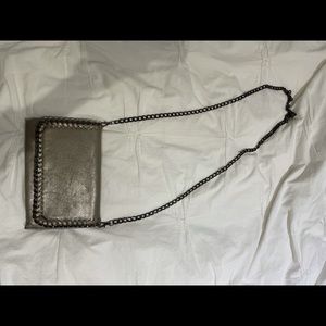 Silver cross body purse